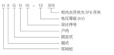 HXGN15-12(SF6)单元式交流金属封闭环网箱的型号及含义