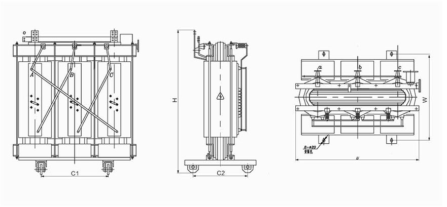 干式变压器外形及安装尺寸